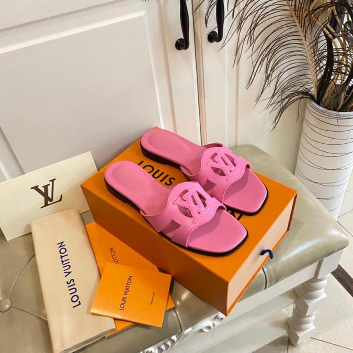 LOUIS VUITTON Isola Slide Slippers Women's Pink