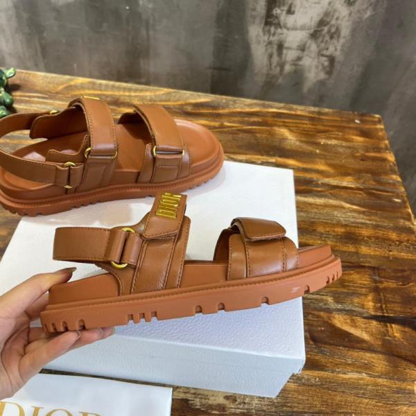 Dior DIORACT SANDAL Golden Saddle Lambskin Leather