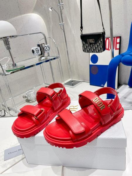 Dior DIORACT SANDAL Cherry Red Lambskin