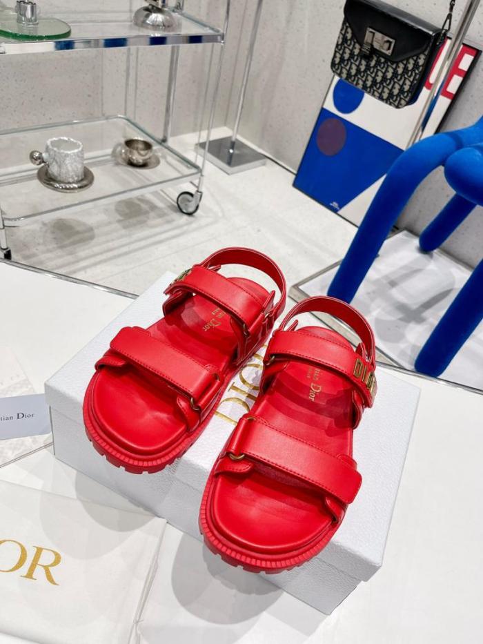 Dior DIORACT SANDAL Cherry Red Lambskin