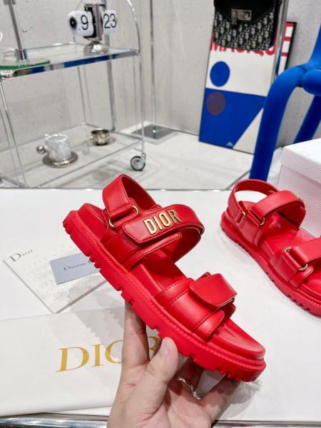 Dior DIORACT SANDAL Cherry Red Lambskin