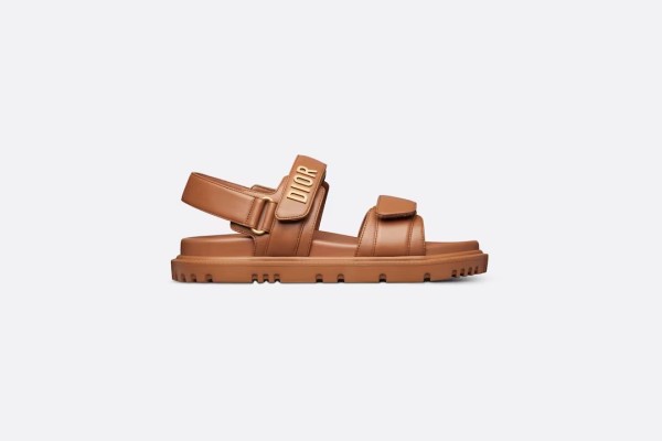 Dior DIORACT SANDAL Golden Saddle Lambskin Leather