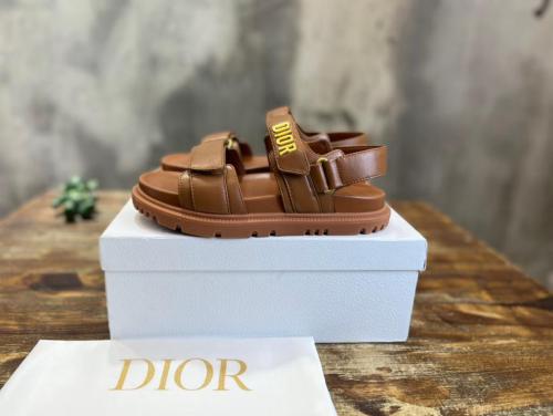 Dior DIORACT SANDAL Golden Saddle Lambskin Leather