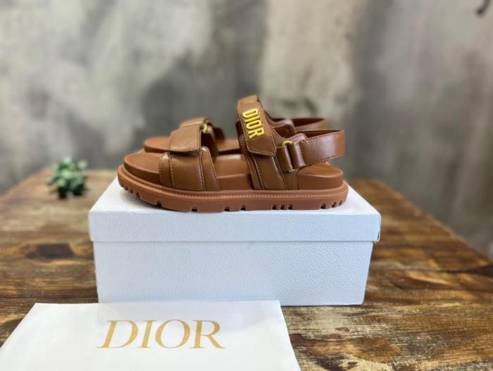 Dior DIORACT SANDAL Golden Saddle Lambskin Leather