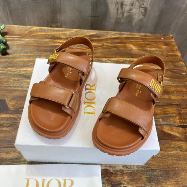 Dior DIORACT SANDAL Golden Saddle Lambskin Leather