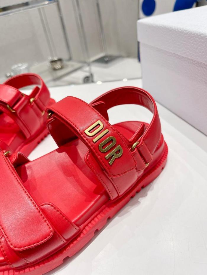 Dior DIORACT SANDAL Cherry Red Lambskin