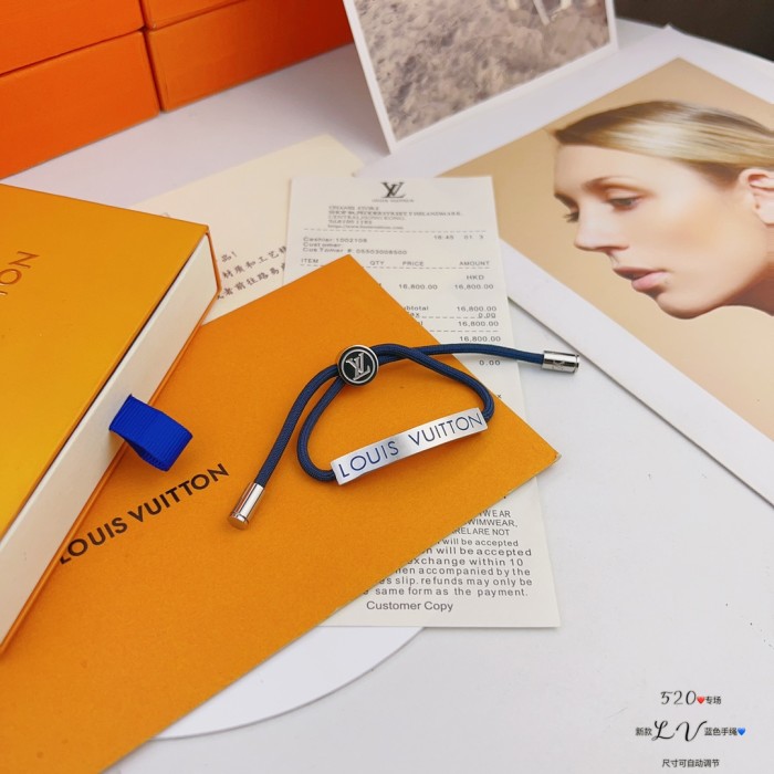 LOUIS VUITTON Space Metal Bracelet Unisex Blue