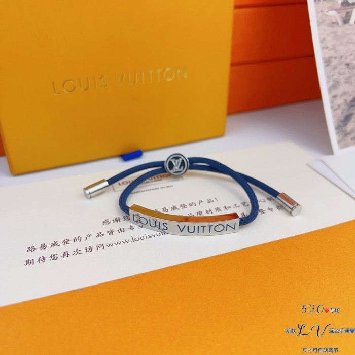 LOUIS VUITTON Space Metal Bracelet Unisex Blue