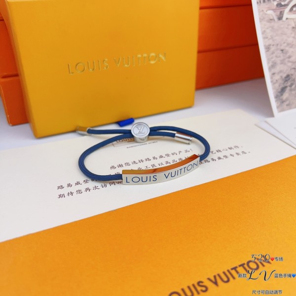 LOUIS VUITTON Space Metal Bracelet Unisex Blue