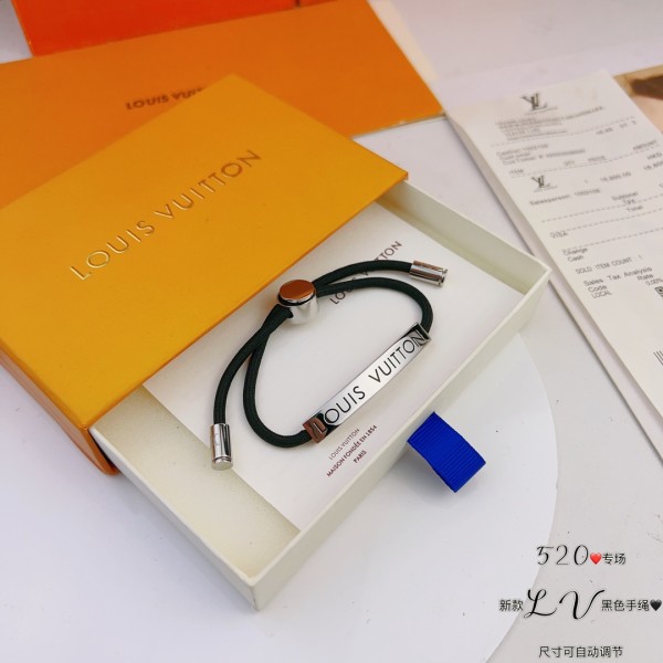 LOUIS VUITTON Brass Bracelets Men's Black