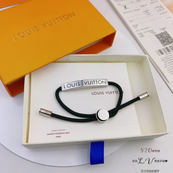 LOUIS VUITTON Brass Bracelets Men's Black