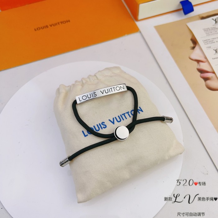 LOUIS VUITTON Brass Bracelets Men's Black