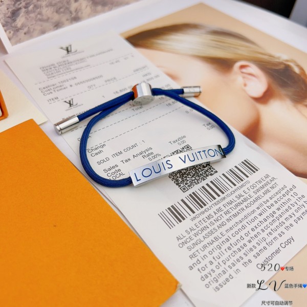 LOUIS VUITTON Space Metal Bracelet Unisex Blue