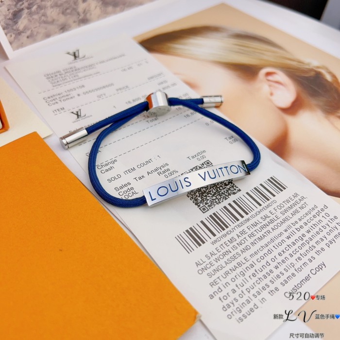 LOUIS VUITTON Space Metal Bracelet Unisex Blue