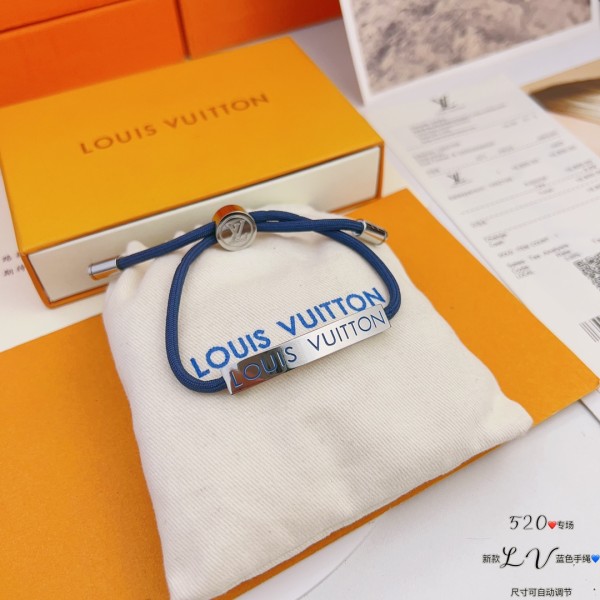 LOUIS VUITTON Space Metal Bracelet Unisex Blue