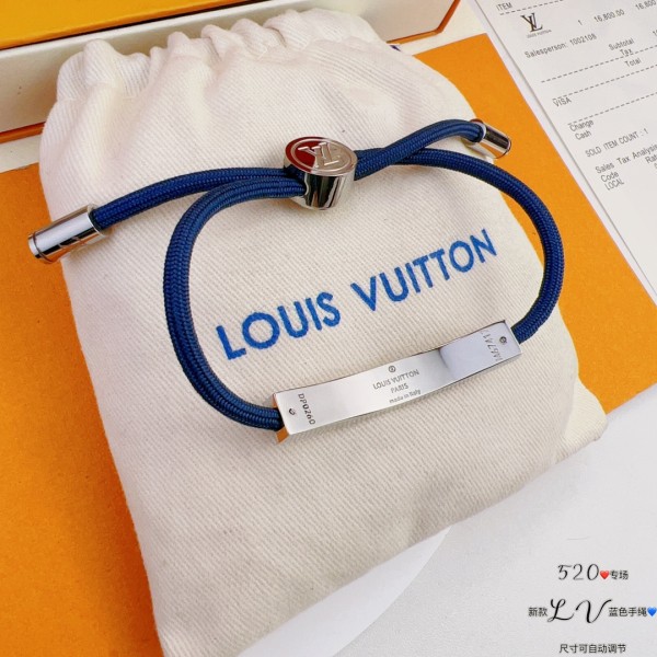 LOUIS VUITTON Space Metal Bracelet Unisex Blue