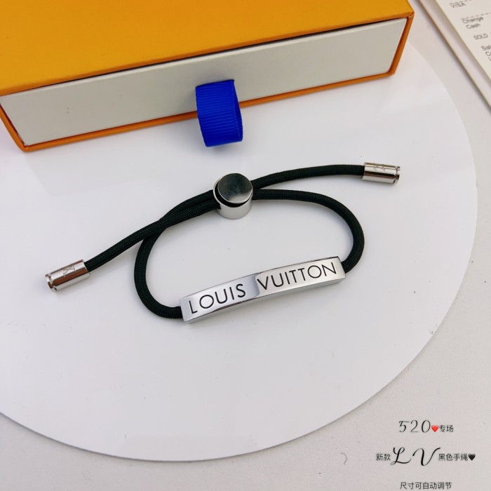 LOUIS VUITTON Brass Bracelets Men's Black