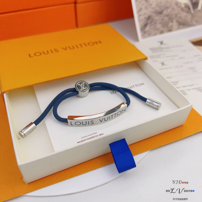LOUIS VUITTON Space Metal Bracelet Unisex Blue