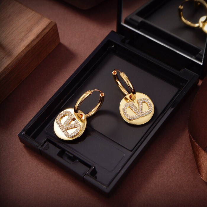Valentino Logo Earrings Womens Gold ww2j0i67-ycw-mh5