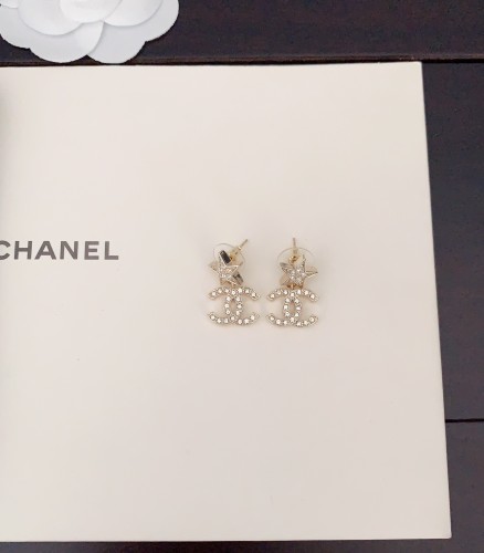 CHANEL Metal, Crystal, Semi Precious Stones Earrings Women's Gold