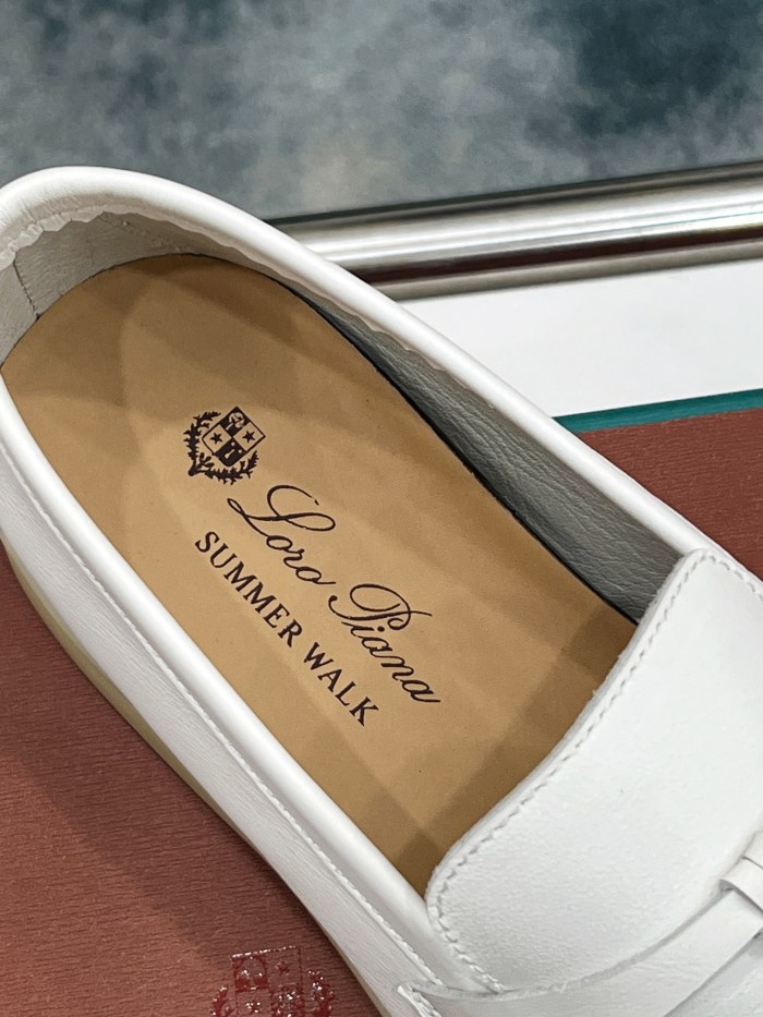 Loro Piana Summer Charms Walk Loafers Women's White