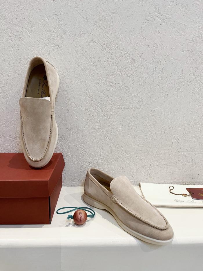 Loro Piana Summer Walk Loafers Men's Light Wood Smoke