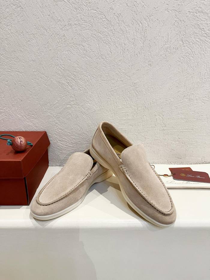 Loro Piana Summer Walk Loafers Men's Light Wood Smoke