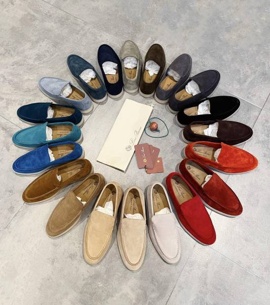 Loro Piana Summer Walk Casual Shoes Men's Olive Dark Green