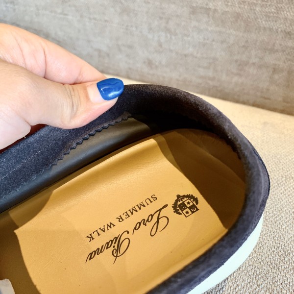 Loro Piana Brown suede Summer Walk loafer