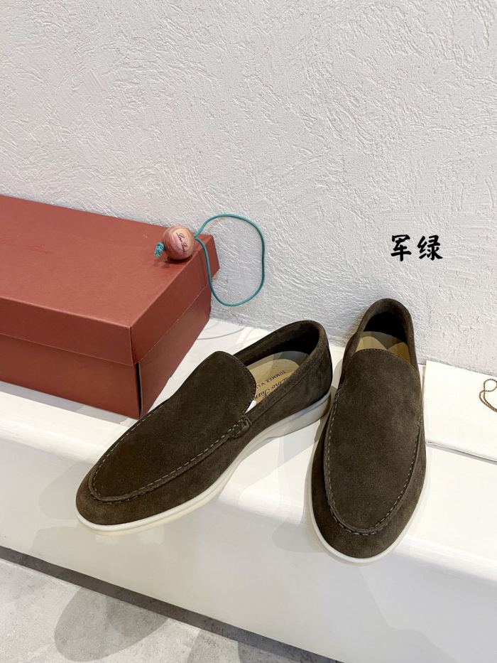 Loro Piana Summer Walk Casual Shoes Men's Olive Dark Green