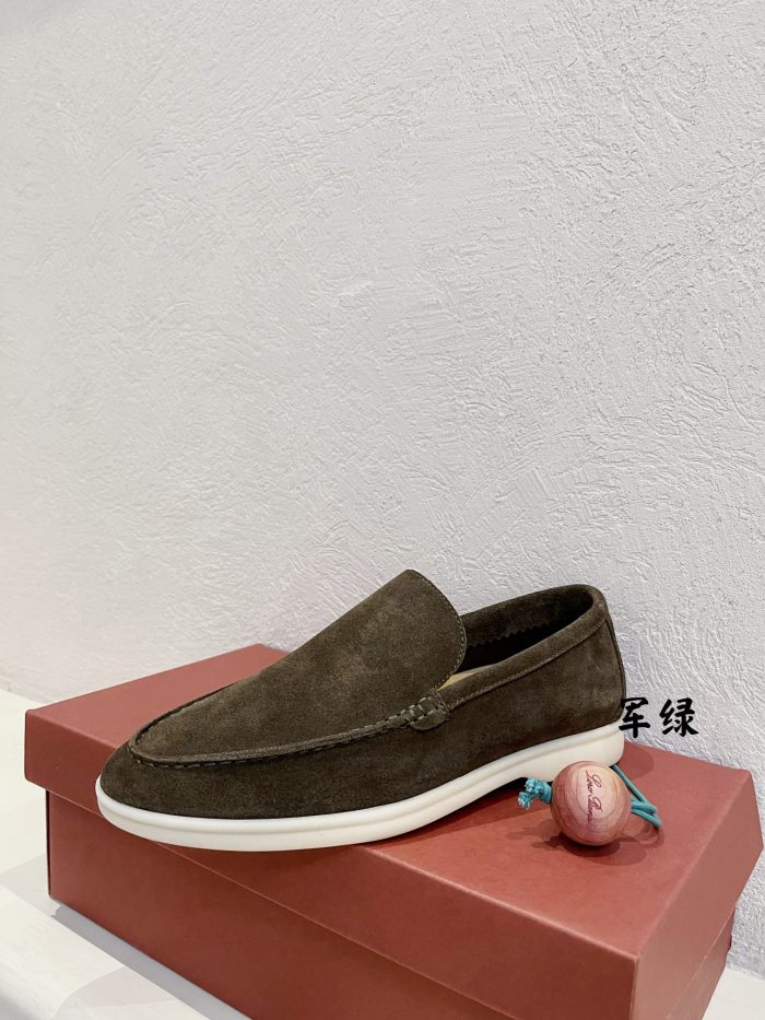 Loro Piana Summer Walk Casual Shoes Men's Olive Dark Green