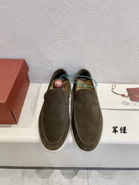 Loro Piana Summer Walk Casual Shoes Men's Olive Dark Green