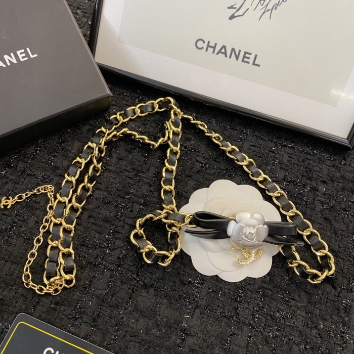 CHANEL Camellia Flower Metal Necklaces Women's