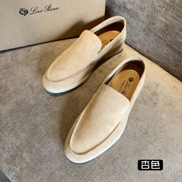 Loro Piana Round Toe Slip-On Sneakers Grey