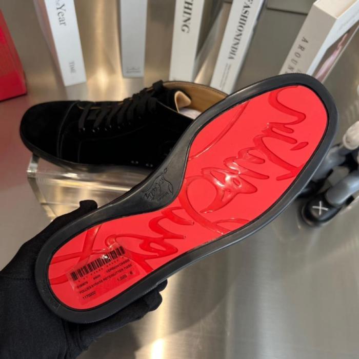 Christian Louboutin Louis Suede High-top Trainers Veau velours - Black