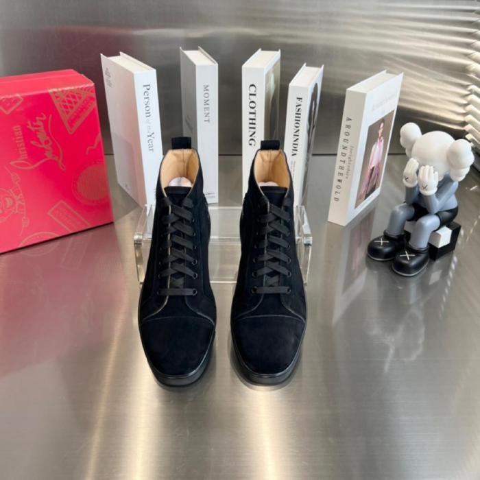 Christian Louboutin Louis Suede High-top Trainers Veau velours - Black