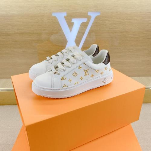 Louis Vuitton Time Out Debossed Monogram Leather White Gold