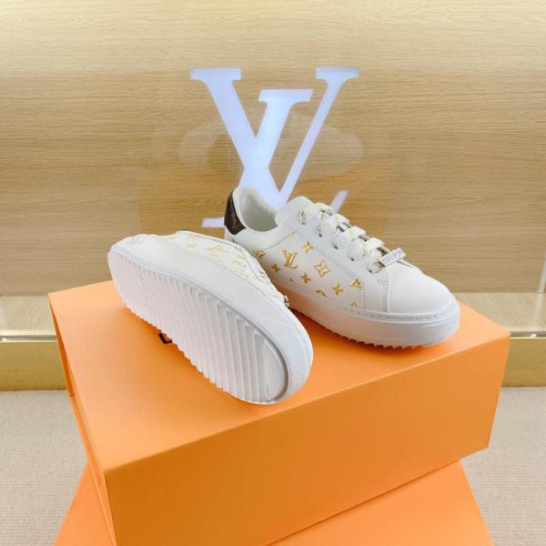 Louis Vuitton Time Out Debossed Monogram Leather White Gold