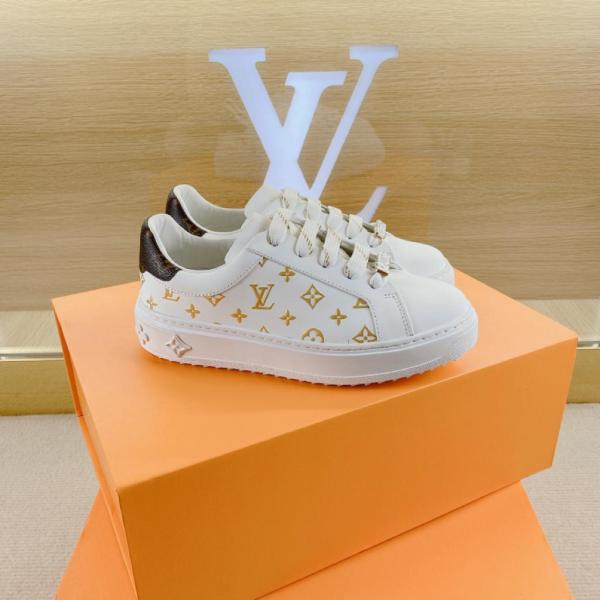 Louis Vuitton Time Out Debossed Monogram Leather White Gold