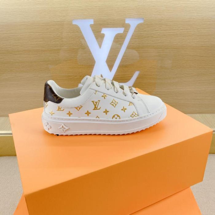 Louis Vuitton Time Out Debossed Monogram Leather White Gold