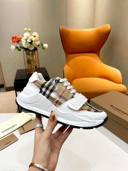 Burberry Check and Leather Sneaker White Clear Check
