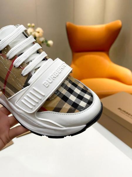 Burberry Check and Leather Sneaker White Clear Check