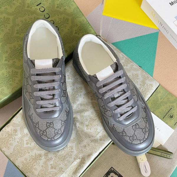 Gucci LACE-UP SNEAKER grey leather