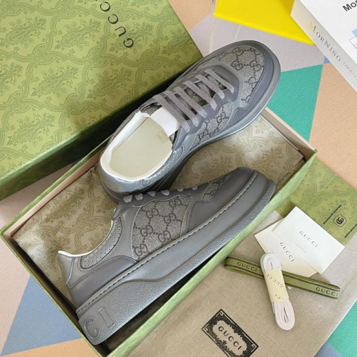 Gucci LACE-UP SNEAKER grey leather