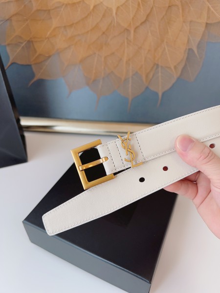 SAINT LAURENT Monogram Buckled Belt (width 3cm) 634437BOO0W9207