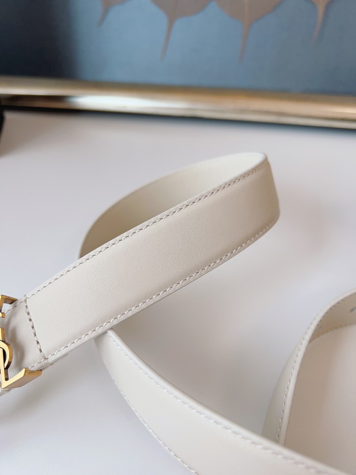 SAINT LAURENT Monogram Buckled Belt (width 3cm) 634437BOO0W9207