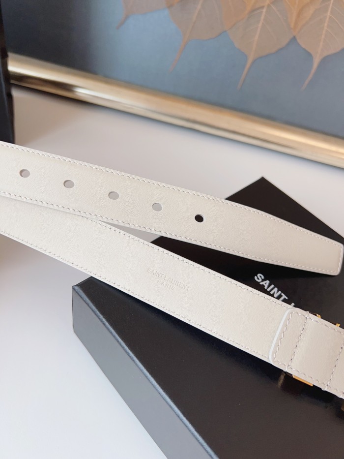 SAINT LAURENT Monogram Buckled Belt (width 3cm) 634437BOO0W9207