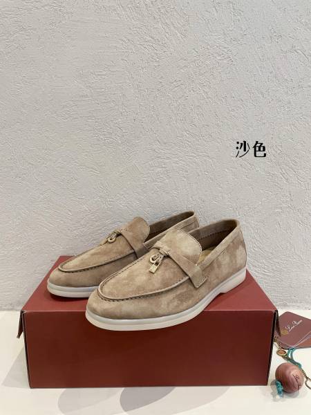 Loro Piana Summer Charms Walk Loafers Women's Light Brown