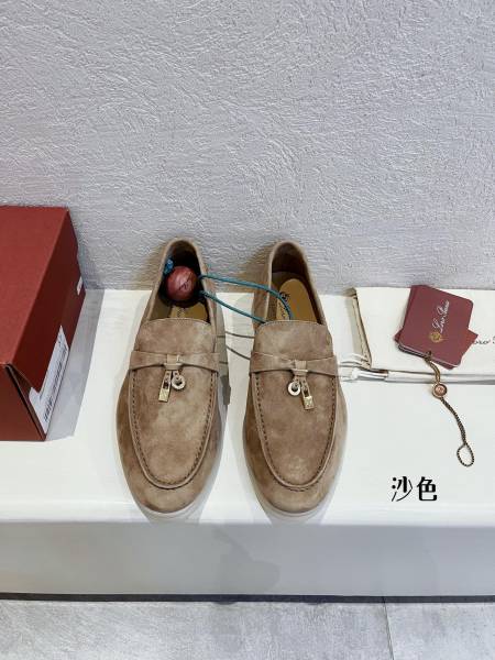 Loro Piana Summer Charms Walk Loafers Women's Light Brown