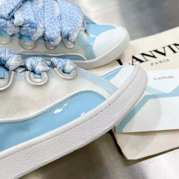 Lanvin Curb Sneaker White Light Blue